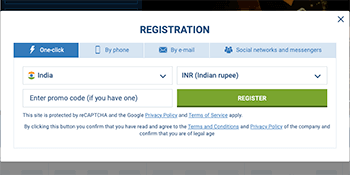 1xBet Registration Form